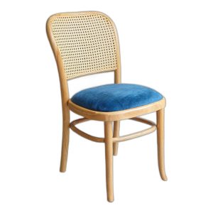 Ghế Thonet 811 bọc nệm vải nhung lưng lưới đan mắt cáo khung gỗ