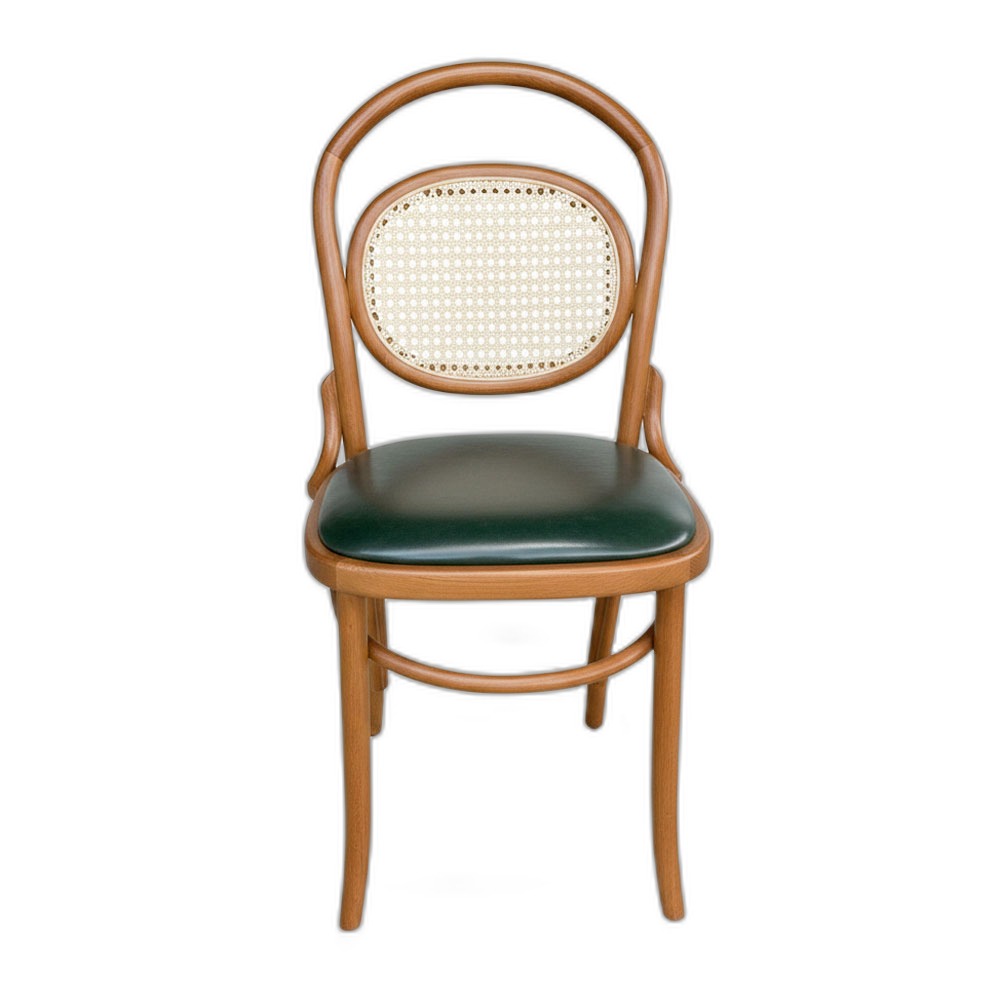 Ghế Thonet 811 lưng lưới mây bọc da Si gỗ Ash Ghế Thonet 811 lưng lưới mây bọc da Si gỗ Ash