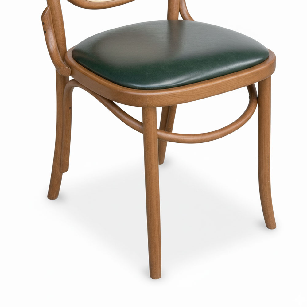 Ghế Thonet 811 lưng lưới mây bọc da Si gỗ Ash Ghế Thonet 811 lưng lưới mây bọc da Si gỗ Ash - hình 3