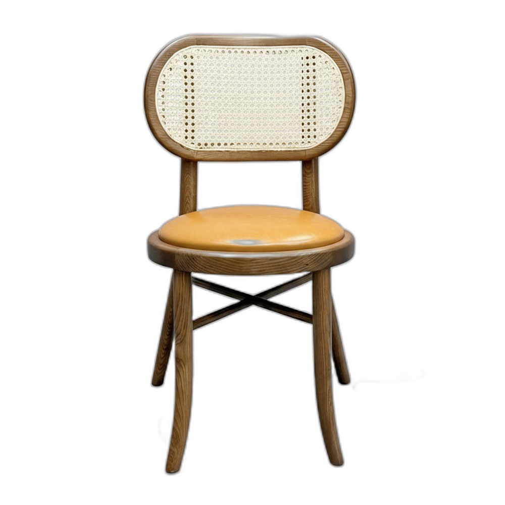 Ghế Thonet chân đan chéo bọc da Si gỗ Ash Ghế Thonet chân đan chéo bọc da Si gỗ Ash