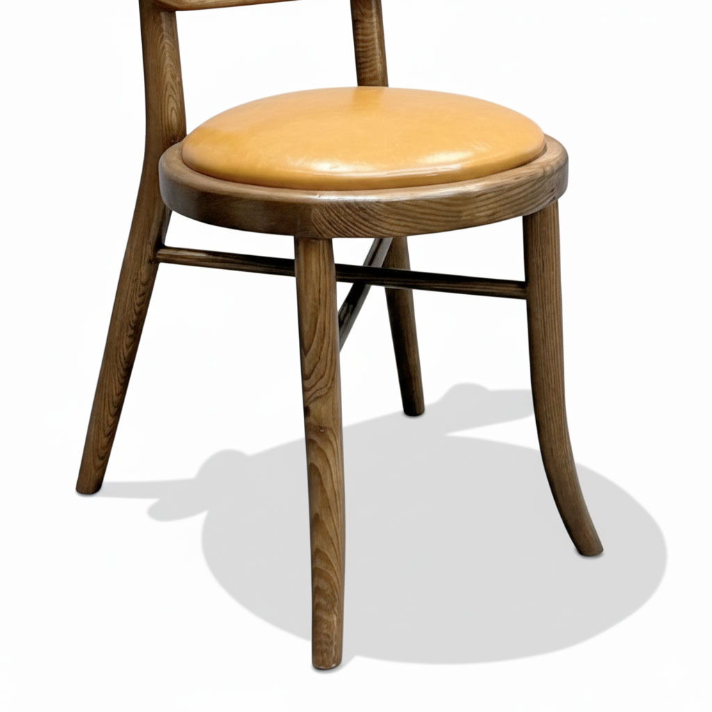 Ghế Thonet chân đan chéo bọc da Si gỗ Ash Ghế Thonet chân đan chéo bọc da Si gỗ Ash - hình 3