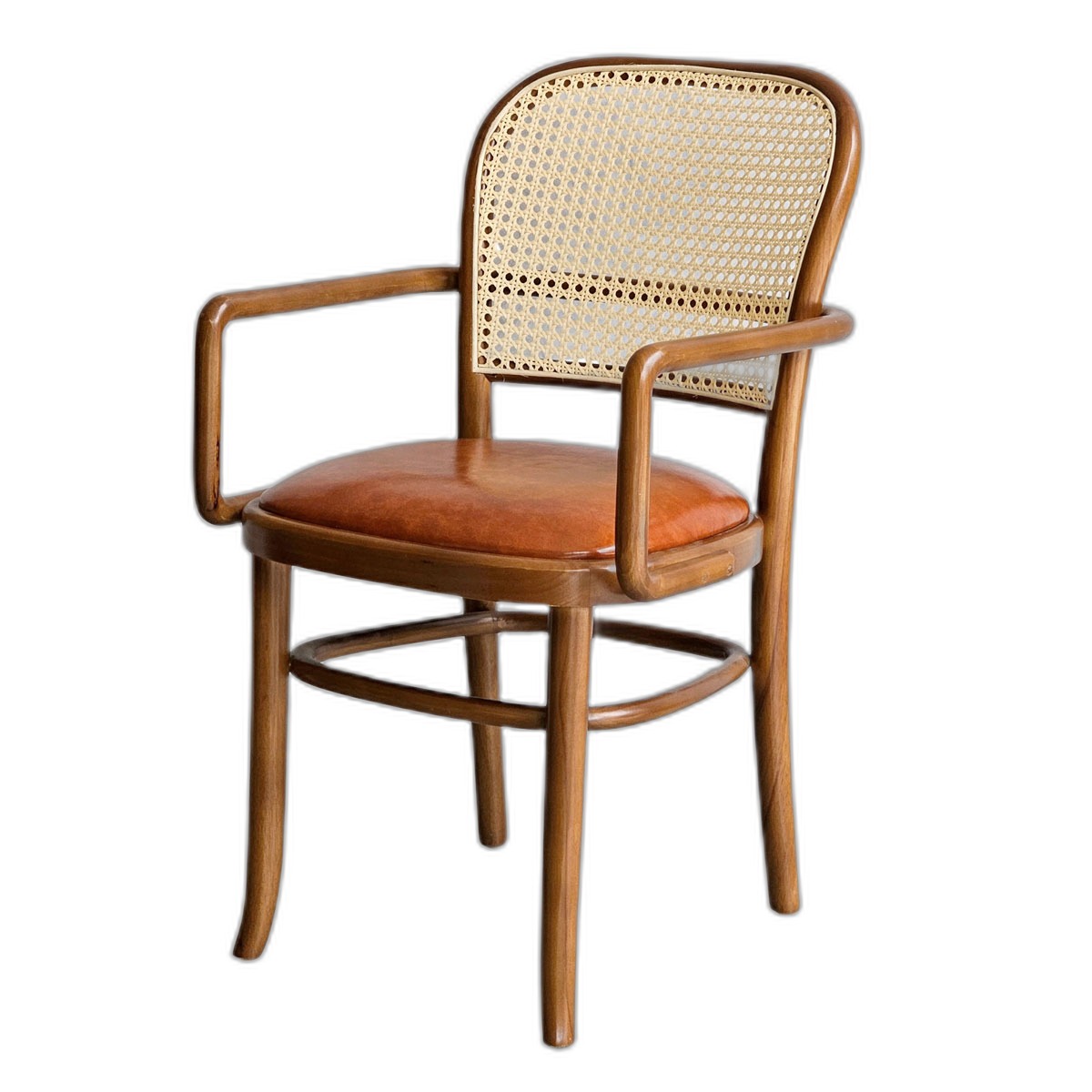 Ghế THONET có tay tựa bọc nệm da PU gỗ cao su Ghế THONET có tay tựa bọc nệm da PU gỗ cao su