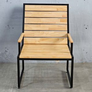 Ghế thư giãn gỗ cao su khung chân sắt - hình 1
