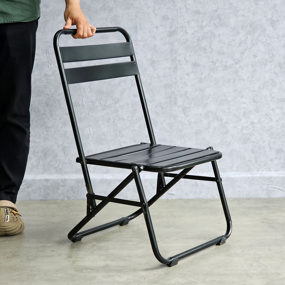 Ghế trà chanh gấp gọn cắt rãnh bằng sắt sơn tĩnh điên Ghế trà chanh gấp gọn cắt rãnh bằng sắt sơn tĩnh điên - hình 5