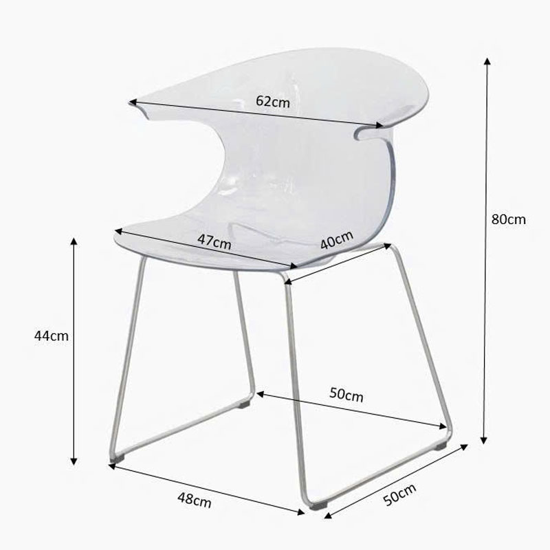 Ghế trong suốt nhựa ABS chân thép xi mạ Ghế trong suốt nhựa ABS chân thép xi mạ - hình 3