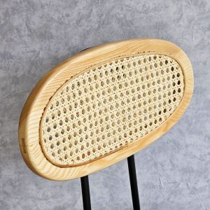 Ghế tựa lưng gỗ mây nệm nhiều màu - hình 1