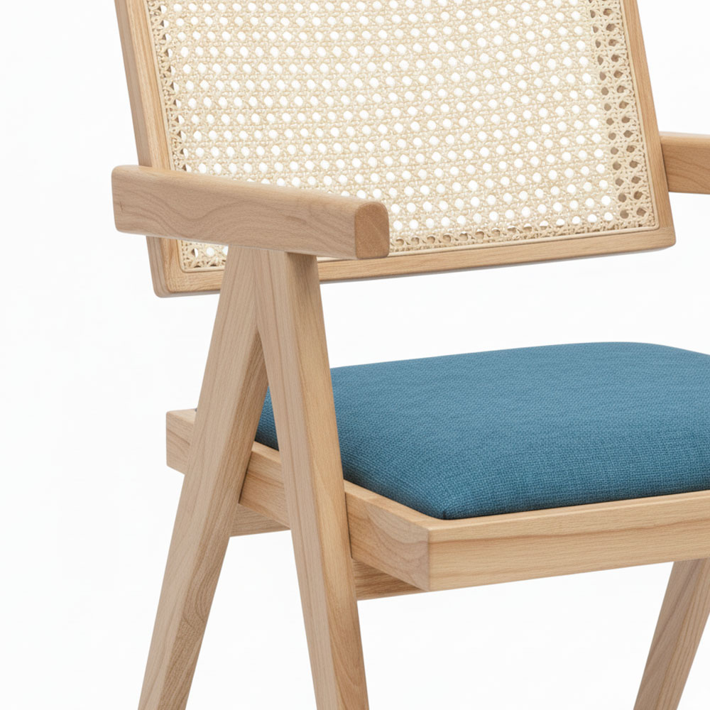 Ghế V-Leg có tay nệm bọc vải gỗ Ash Ghế V-Leg có tay nệm bọc vải gỗ Ash - hình 1