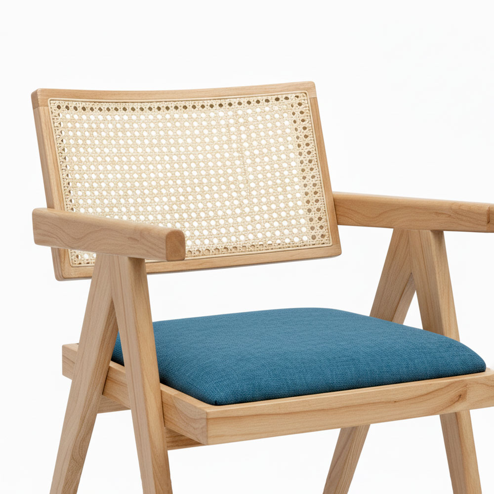 Ghế V-Leg có tay nệm bọc vải gỗ Ash Ghế V-Leg có tay nệm bọc vải gỗ Ash - hình 2