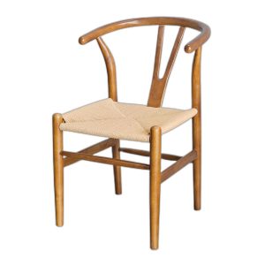 Ghế Wishbon đan dây gỗ cao su