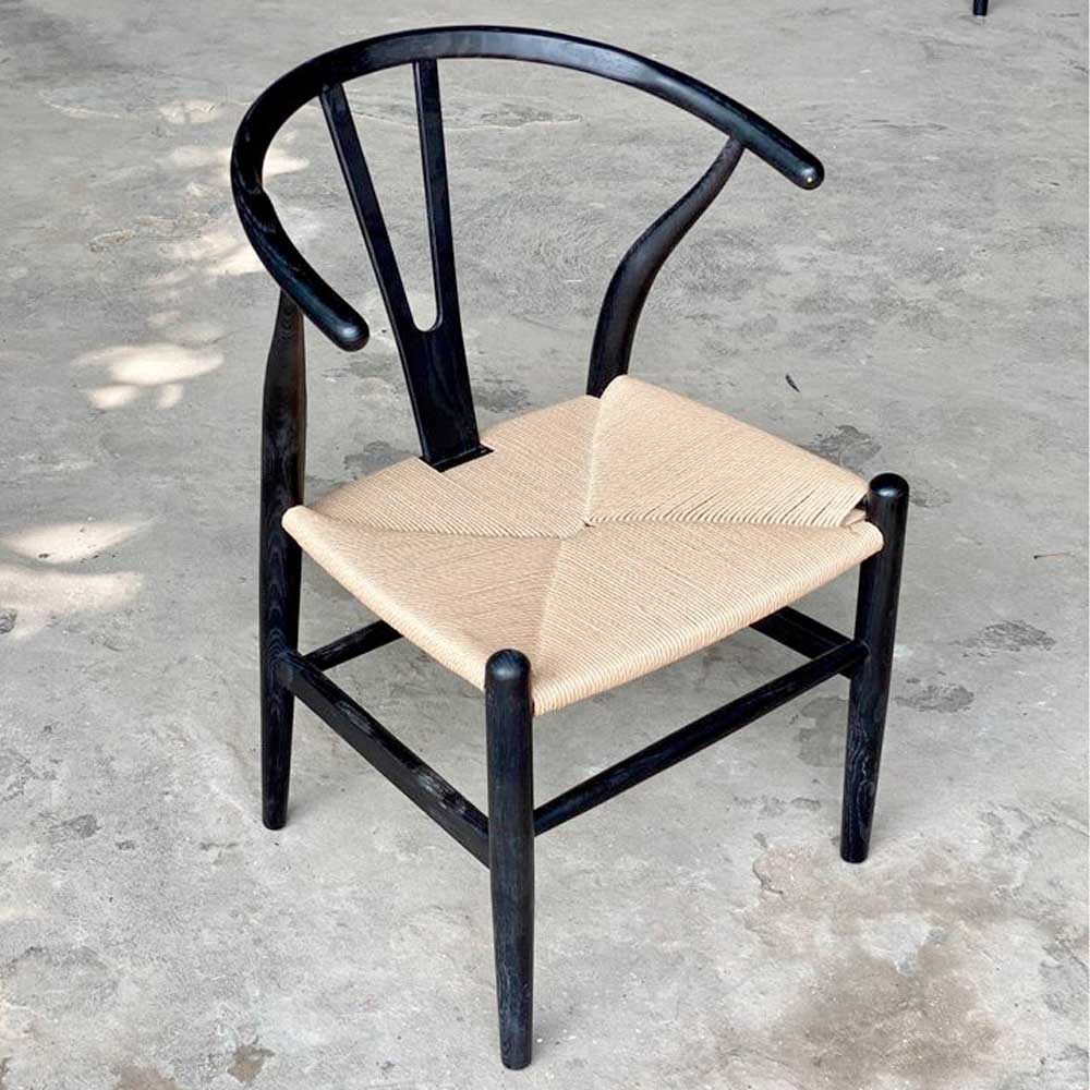 Ghế Wishbon đan dây gỗ cao su Ghế Wishbon đan dây gỗ cao su - hình 1