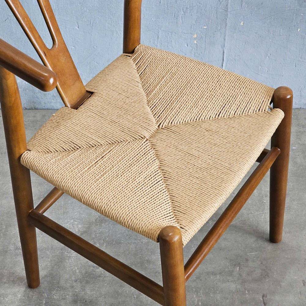 Ghế Wishbon đan dây gỗ cao su Ghế Wishbon đan dây gỗ cao su - hình 1