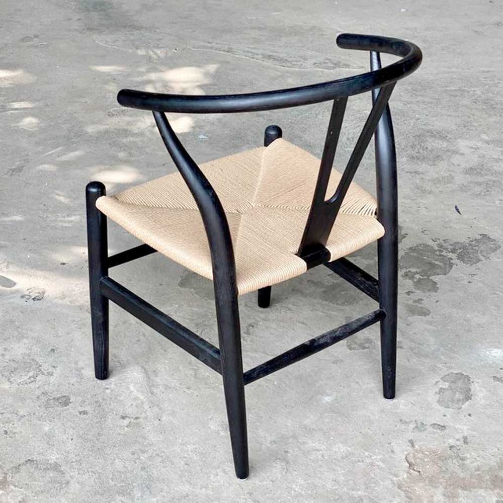 Ghế Wishbon đan dây gỗ cao su Ghế Wishbon đan dây gỗ cao su - hình 2
