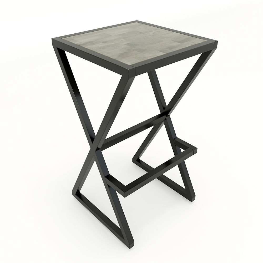 Ghế XBar khung sắt gỗ không lưng ( 40x40x75cm) - G Ghế XBar khung sắt gỗ không lưng ( 40x40x75cm) - G - hình 3