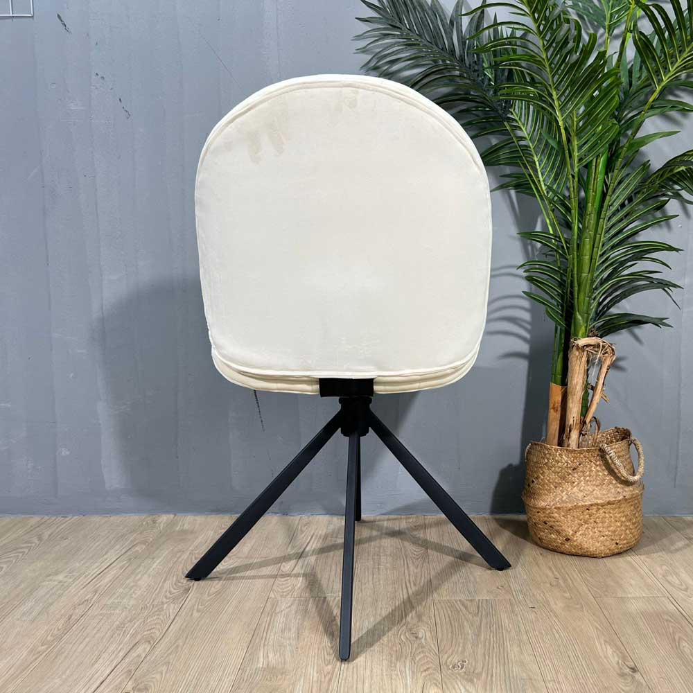 Ghế xoay cố định bọc vải nhung chân sắt Ghế xoay cố định bọc vải nhung chân sắt - hình 3