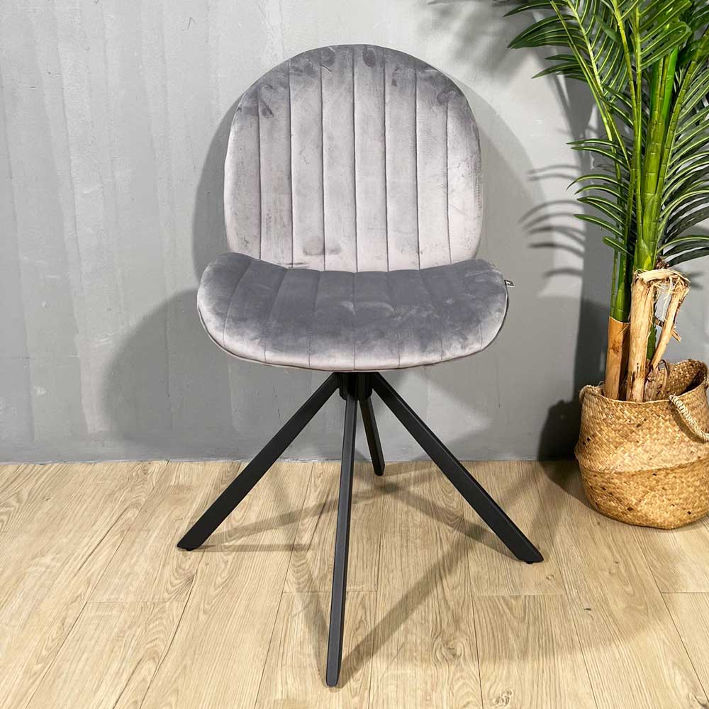 Ghế xoay cố định bọc vải nhung chân sắt Ghế xoay cố định bọc vải nhung chân sắt - hình 4