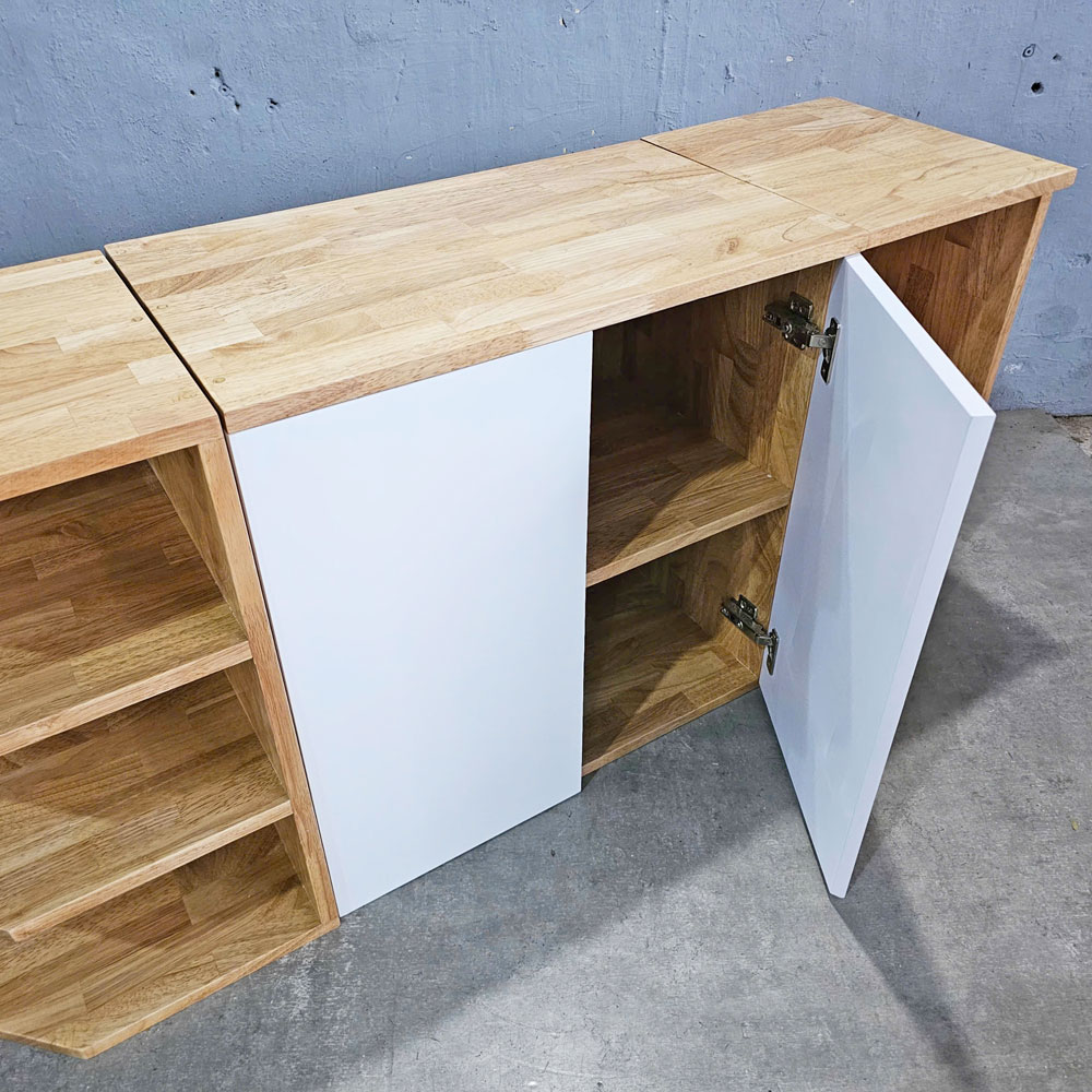 Hệ tủ bếp 130x35x60cm gỗ cao su Hệ tủ bếp 130x35x60cm gỗ cao su - hình 1