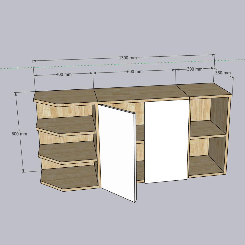 Hệ tủ bếp 130x35x60cm gỗ cao su Hệ tủ bếp 130x35x60cm gỗ cao su - hình 2