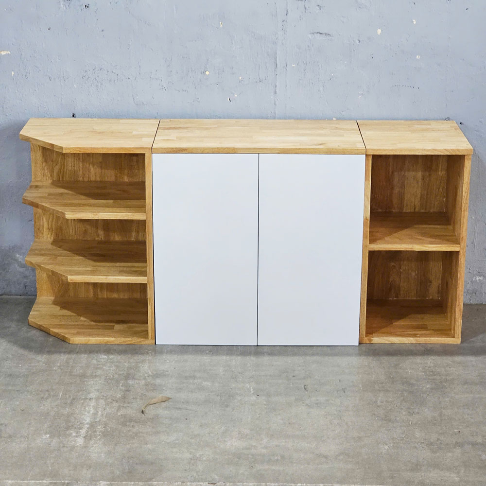 Hệ tủ bếp 130x35x60cm gỗ cao su Hệ tủ bếp 130x35x60cm gỗ cao su - hình 3