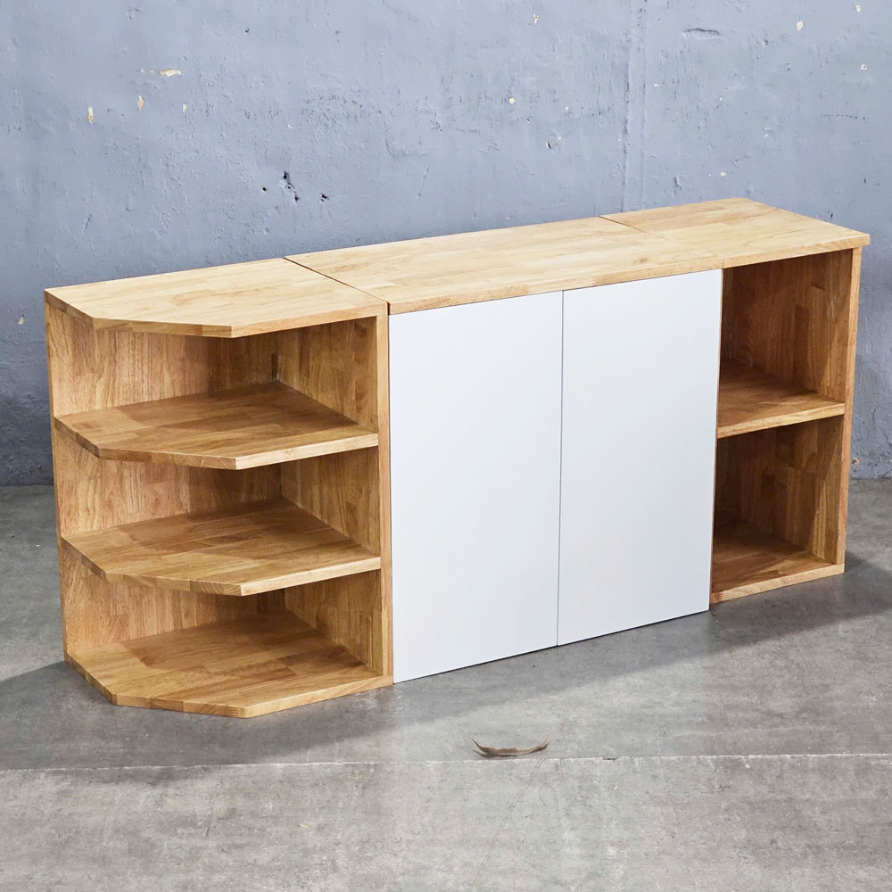 Hệ tủ bếp 130x35x60cm gỗ cao su Hệ tủ bếp 130x35x60cm gỗ cao su - hình 5