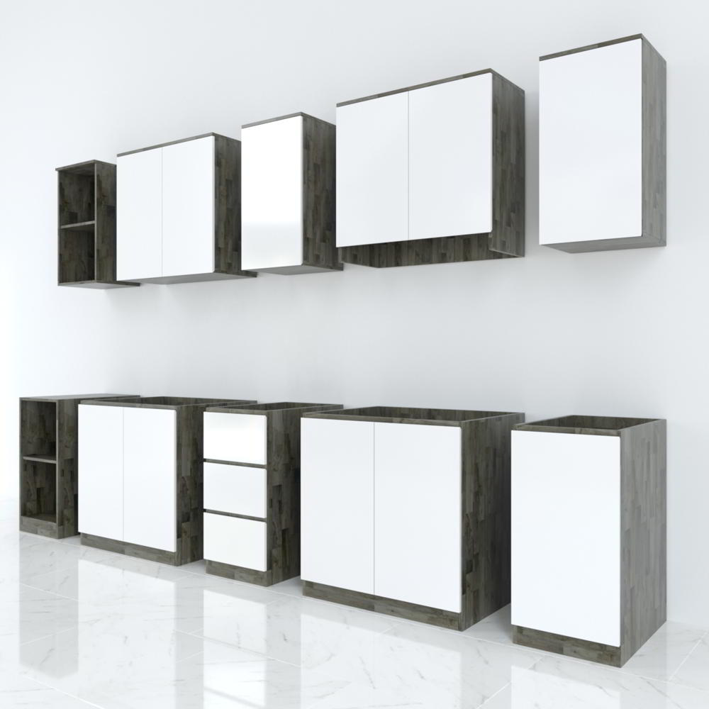 Hệ tủ bếp hiện đại gỗ cao su Hệ tủ bếp hiện đại gỗ cao su - hình 5