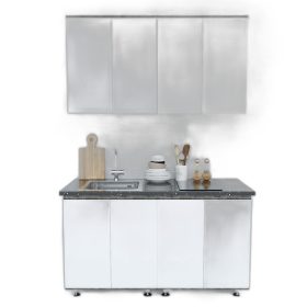 Hệ tủ bếp mini 1m4 hiện đại gỗ cao su chống ẩm