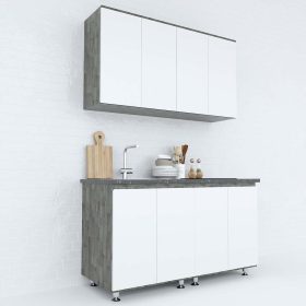 Hệ tủ bếp mini 1m4 hiện đại gỗ cao su chống ẩm - hình 1