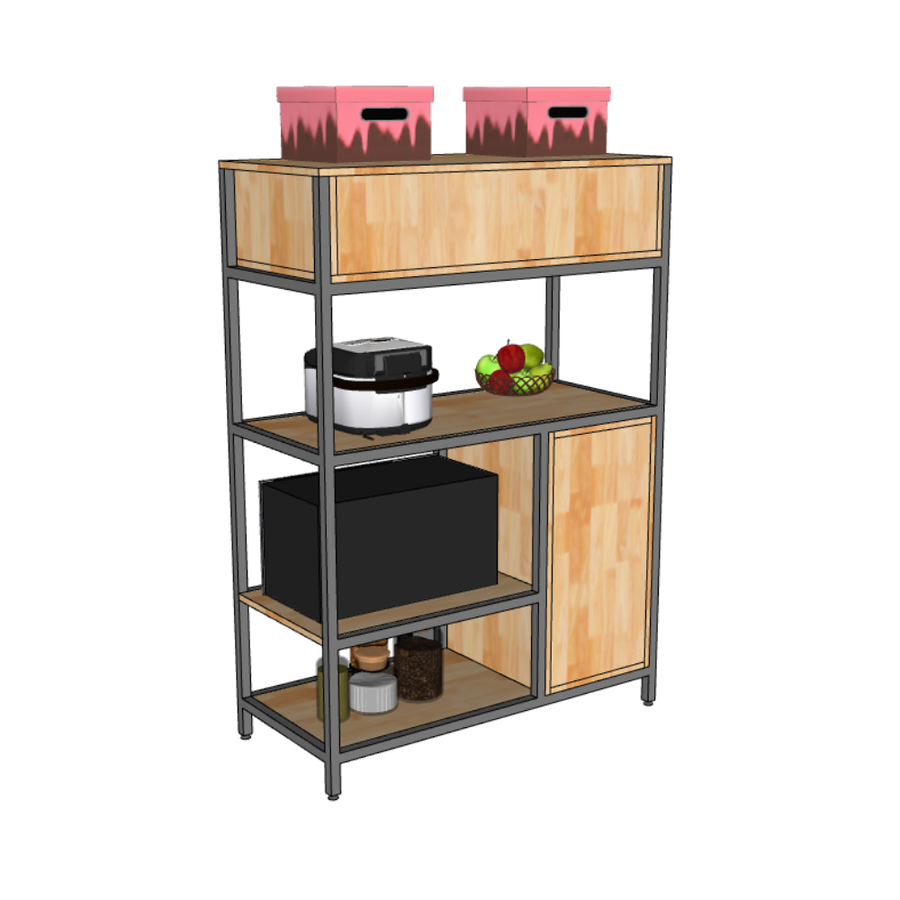 Kệ bếp đa năng 100x45x140cm gỗ cao su Kệ bếp đa năng 100x45x140cm gỗ cao su - hình 1
