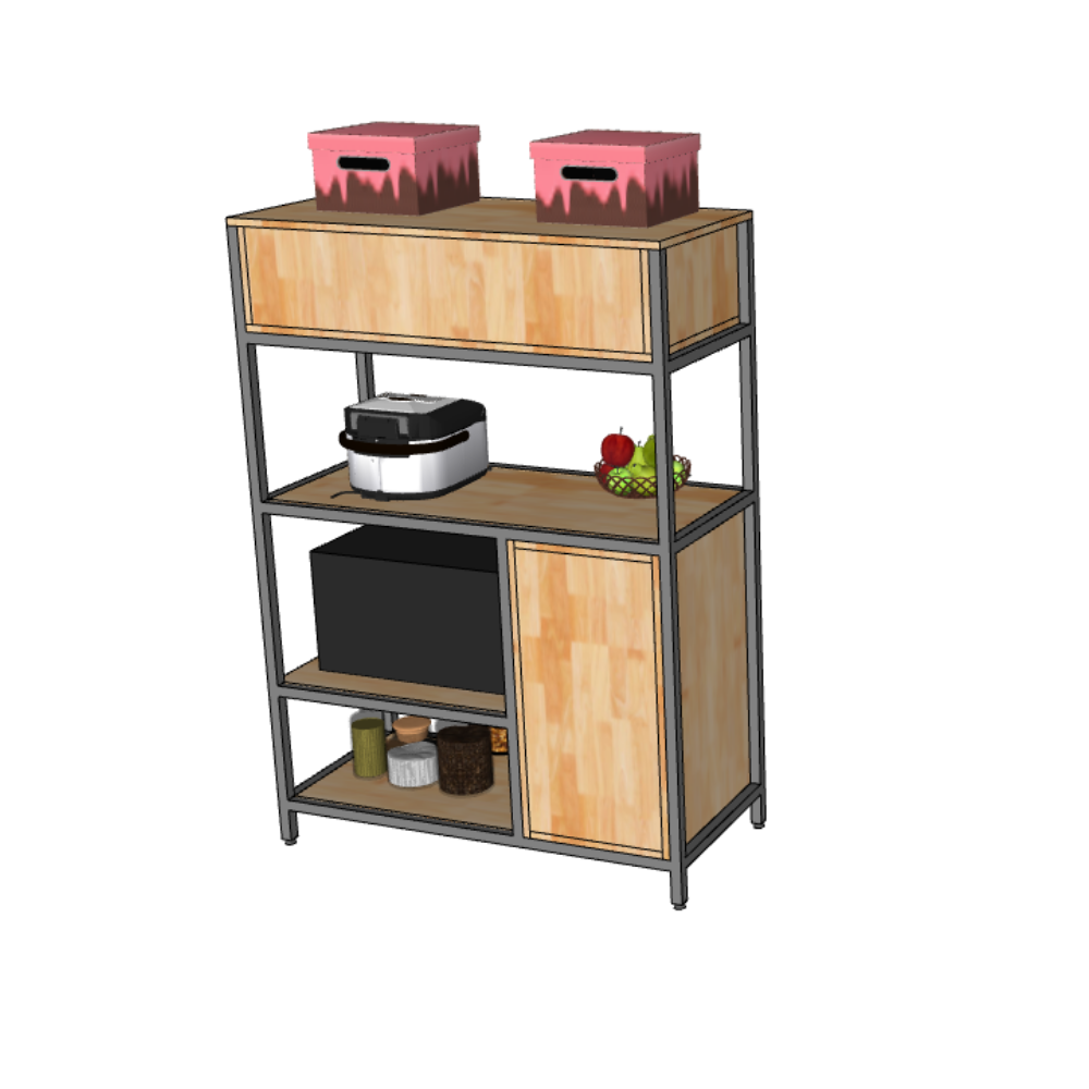 Kệ bếp đa năng 100x45x140cm gỗ cao su Kệ bếp đa năng 100x45x140cm gỗ cao su - hình 2