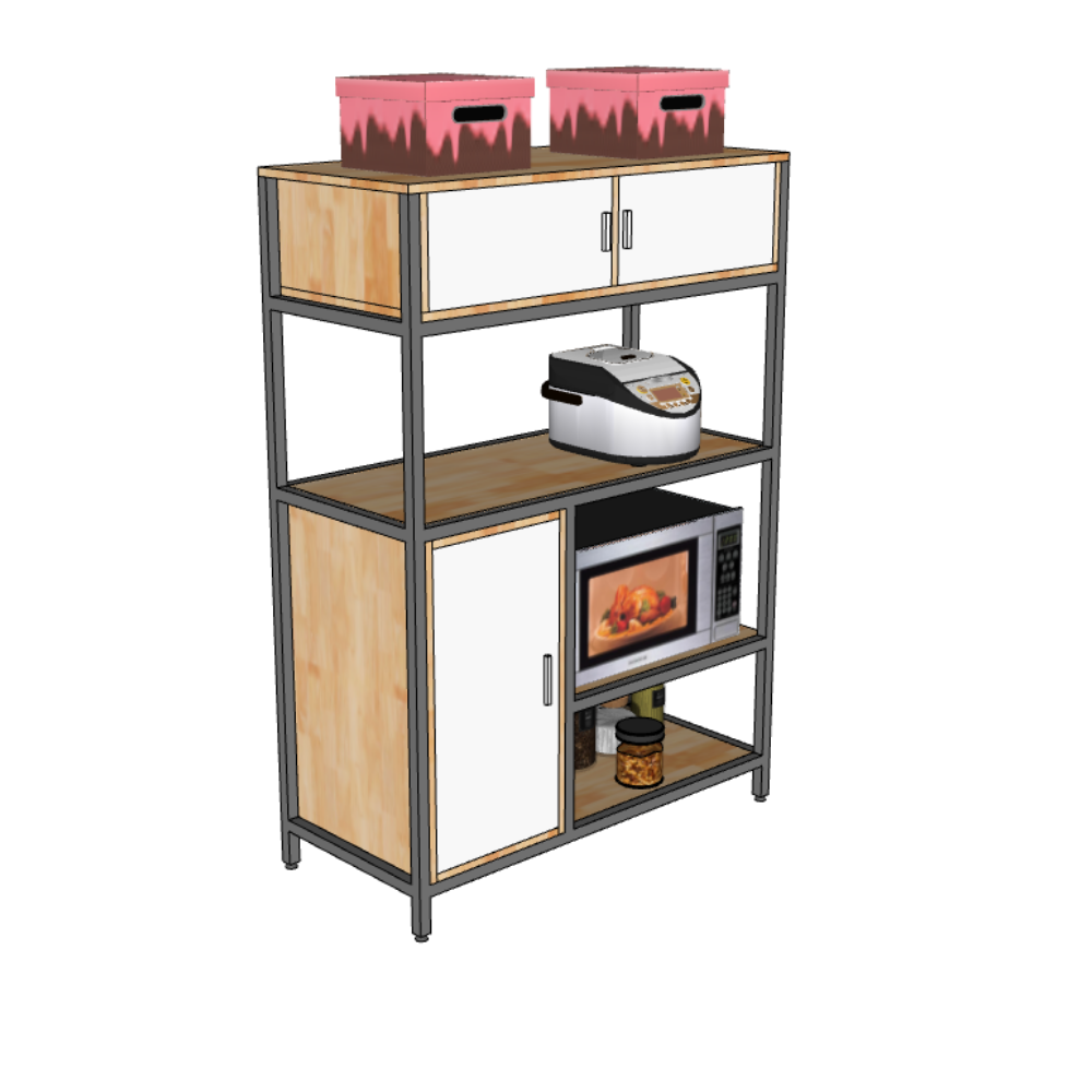 Kệ bếp đa năng 100x45x140cm gỗ cao su Kệ bếp đa năng 100x45x140cm gỗ cao su - hình 3
