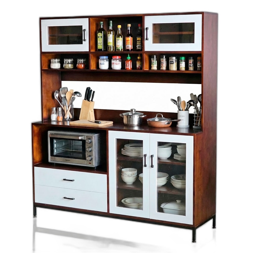 Kệ bếp đa năng 155x45x175cm gỗ cao su Kệ bếp đa năng 155x45x175cm gỗ cao su