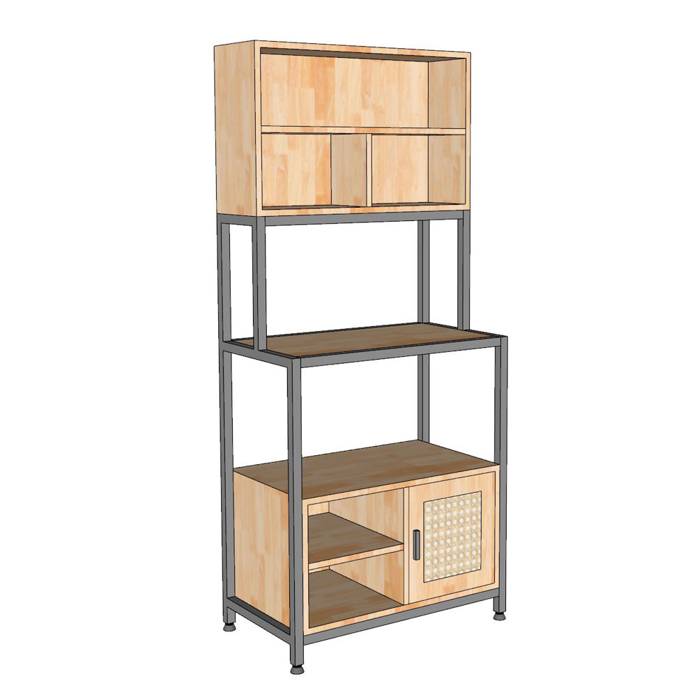 Kệ bếp đa năng 70x40x160cm gỗ cao su Kệ bếp đa năng 70x40x160cm gỗ cao su - hình 2