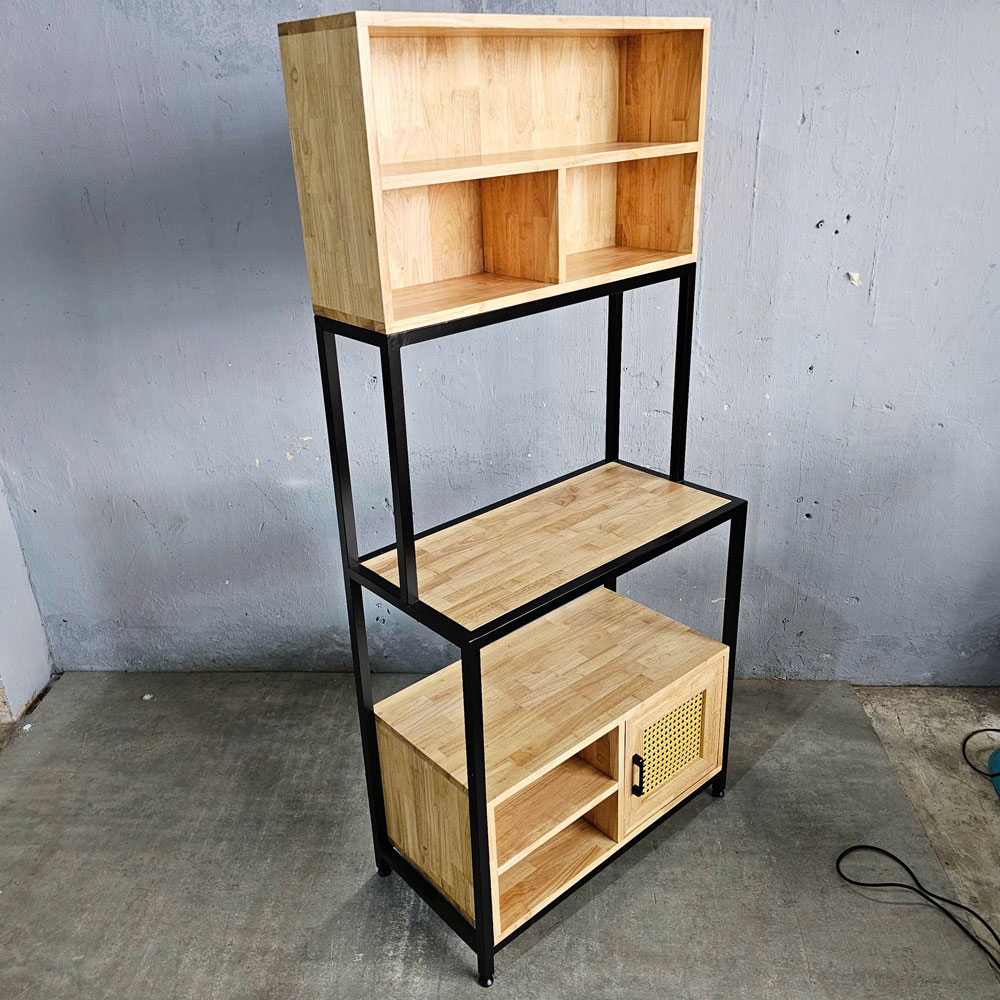 Kệ bếp đa năng 80x40x160cm gỗ cao su Kệ bếp đa năng 80x40x160cm gỗ cao su - hình 4