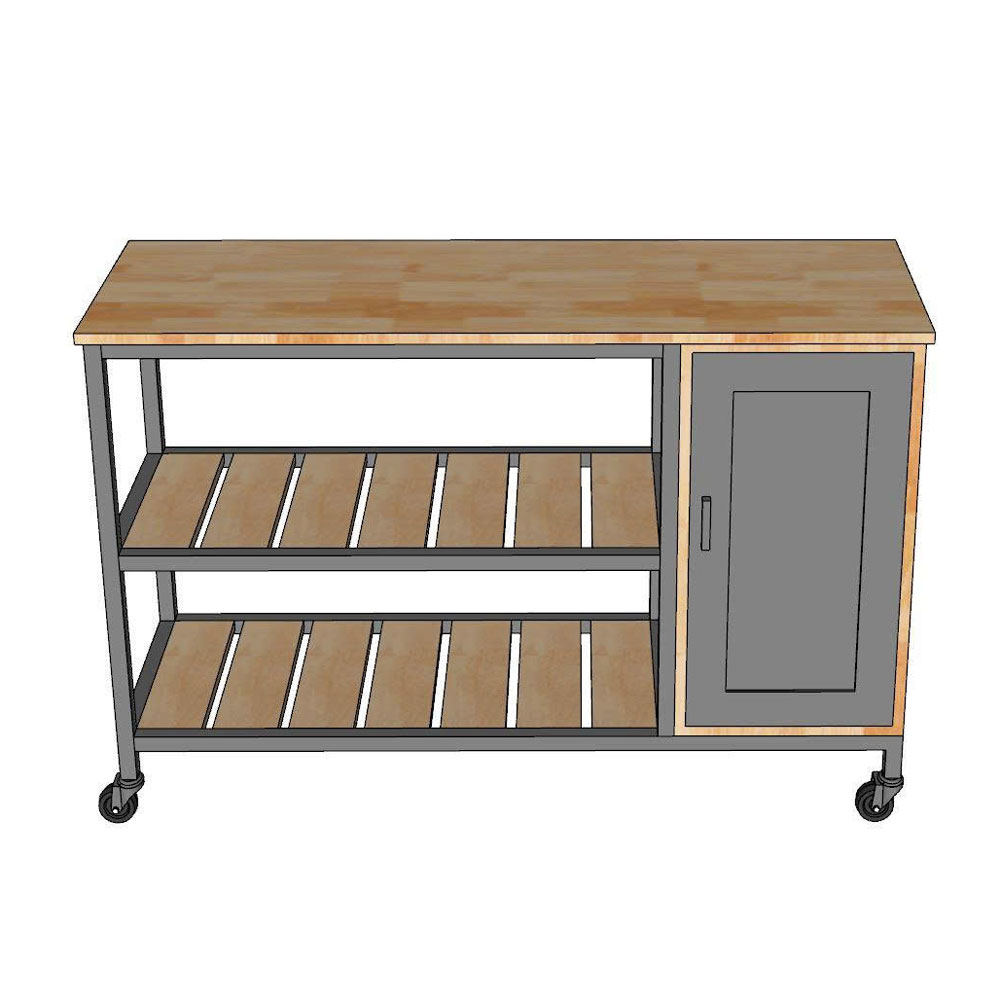 Kệ bếp di động 122x42x80cm gỗ cao su Kệ bếp di động 122x42x80cm gỗ cao su - hình 2