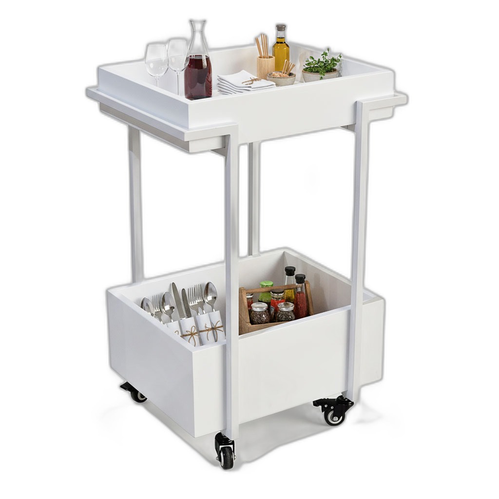 Kệ bếp di động 2 tầng 54x44x84cm gỗ cao su Kệ bếp di động 2 tầng 54x44x84cm gỗ cao su