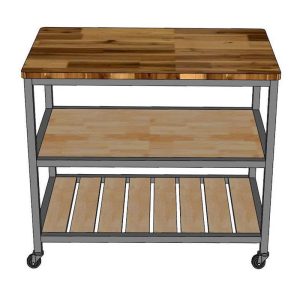 Kệ bếp di động 3 tầng 100x60x86cm gỗ tự nhiên - hình 1