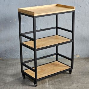 Kệ bếp di động 3 tầng 64x40x89cm gỗ cao su - hình 1