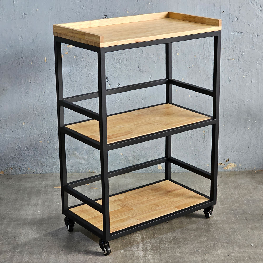 Kệ bếp di động 3 tầng 64x40x89cm gỗ cao su Kệ bếp di động 3 tầng 64x40x89cm gỗ cao su - hình 1