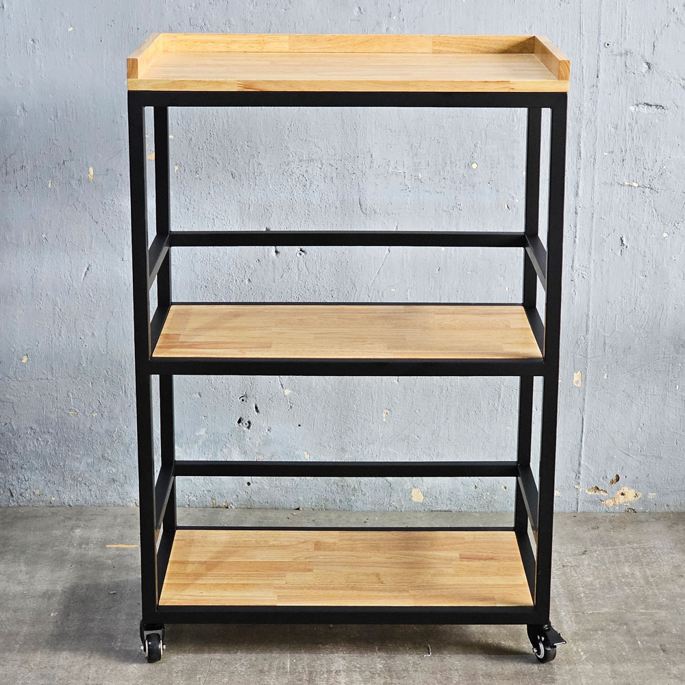 Kệ bếp di động 3 tầng 64x40x89cm gỗ cao su Kệ bếp di động 3 tầng 64x40x89cm gỗ cao su - hình 2