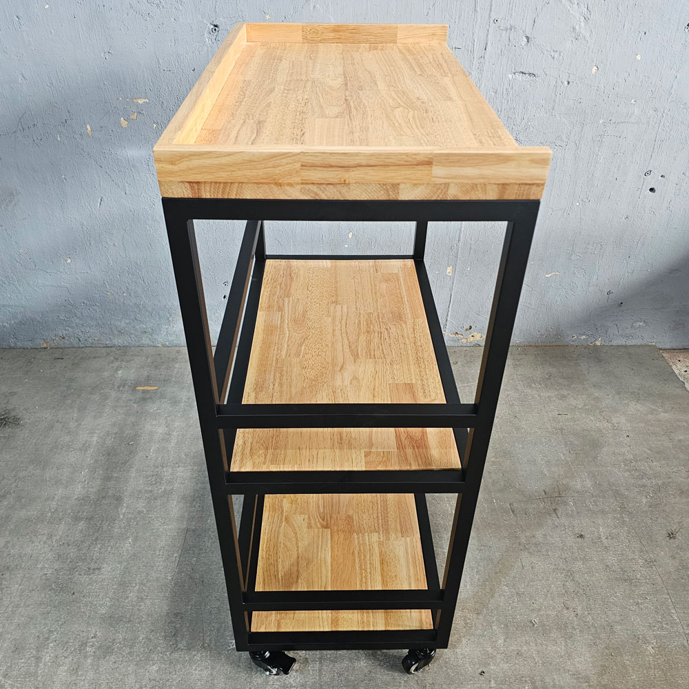 Kệ bếp di động 3 tầng 64x40x89cm gỗ cao su Kệ bếp di động 3 tầng 64x40x89cm gỗ cao su - hình 4