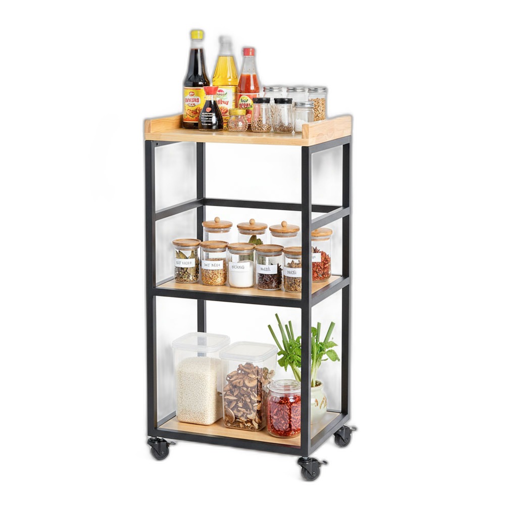 Kệ bếp di động 42x35x86cm gỗ cao su Kệ bếp di động 42x35x86cm gỗ cao su