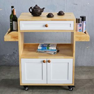 Kệ bếp di động đa năng KISPLA 90x40x80cm gỗ cao su - hình 1