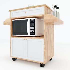 Kệ bếp di động đa năng KISPLA mặt gỗ tre (90x40x80cm) - hình 1
