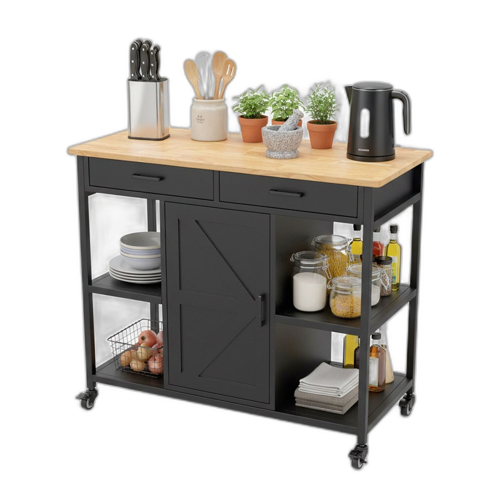 Kệ bếp di động FENIX 105x50x95cm gỗ cao su Kệ bếp di động FENIX 105x50x95cm gỗ cao su