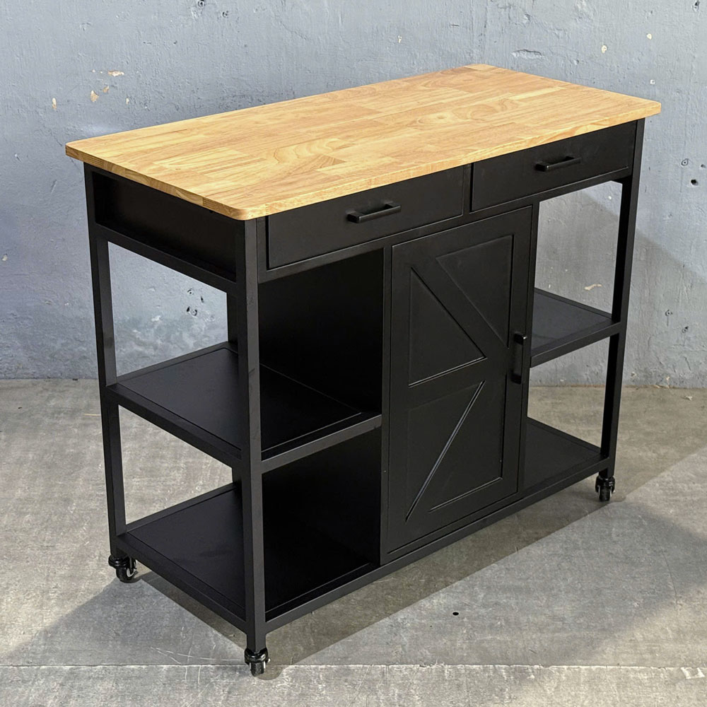 Kệ bếp di động FENIX 105x50x95cm gỗ cao su Kệ bếp di động FENIX 105x50x95cm gỗ cao su - hình 1