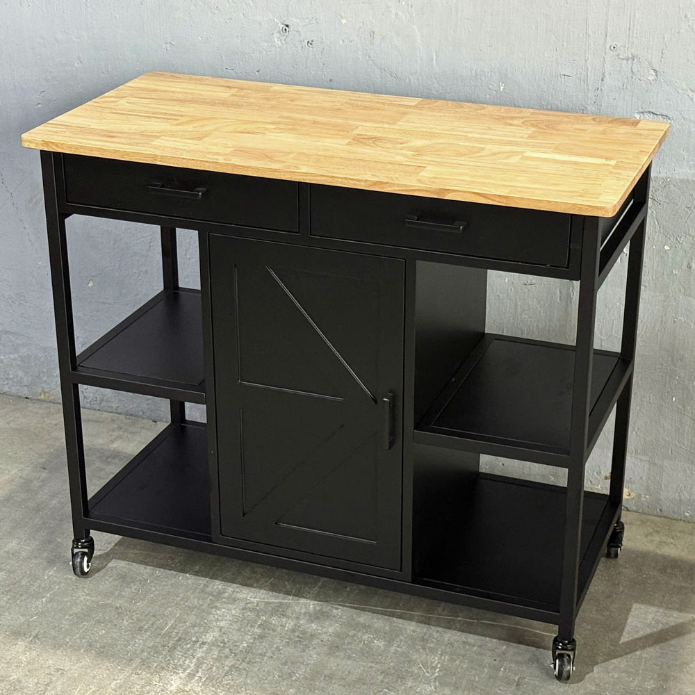 Kệ bếp di động FENIX 105x50x95cm gỗ cao su Kệ bếp di động FENIX 105x50x95cm gỗ cao su - hình 3