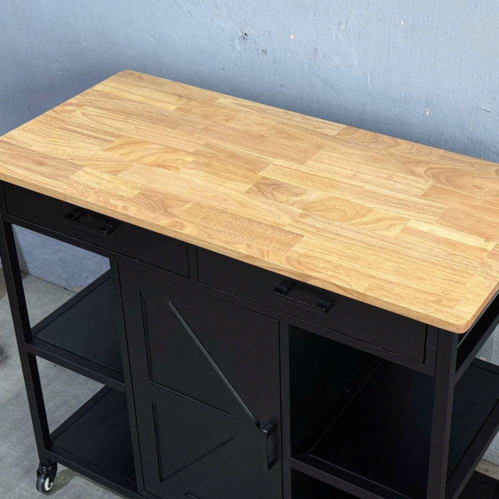 Kệ bếp di động FENIX 105x50x95cm gỗ cao su Kệ bếp di động FENIX 105x50x95cm gỗ cao su - hình 4