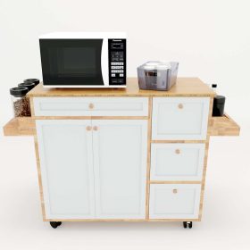 Kệ bếp di động KONA3 mặt gỗ tre (120x40x80cm) - hình 1