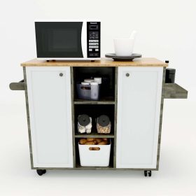 Kệ bếp di động KONA4 mặt gỗ tre (90x40x80cm) - hình 1