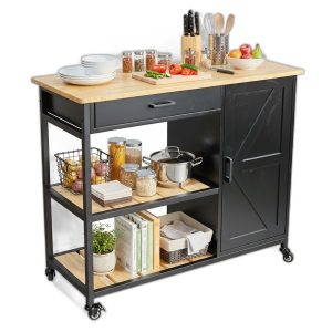Kệ bếp di động REXO 105x45x95cm gỗ cao su