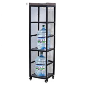 Kệ để bình nước di động 40x40x160cm gỗ cao su